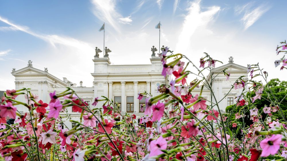 Universitetshuset i kvällsljus, augusti 2016.